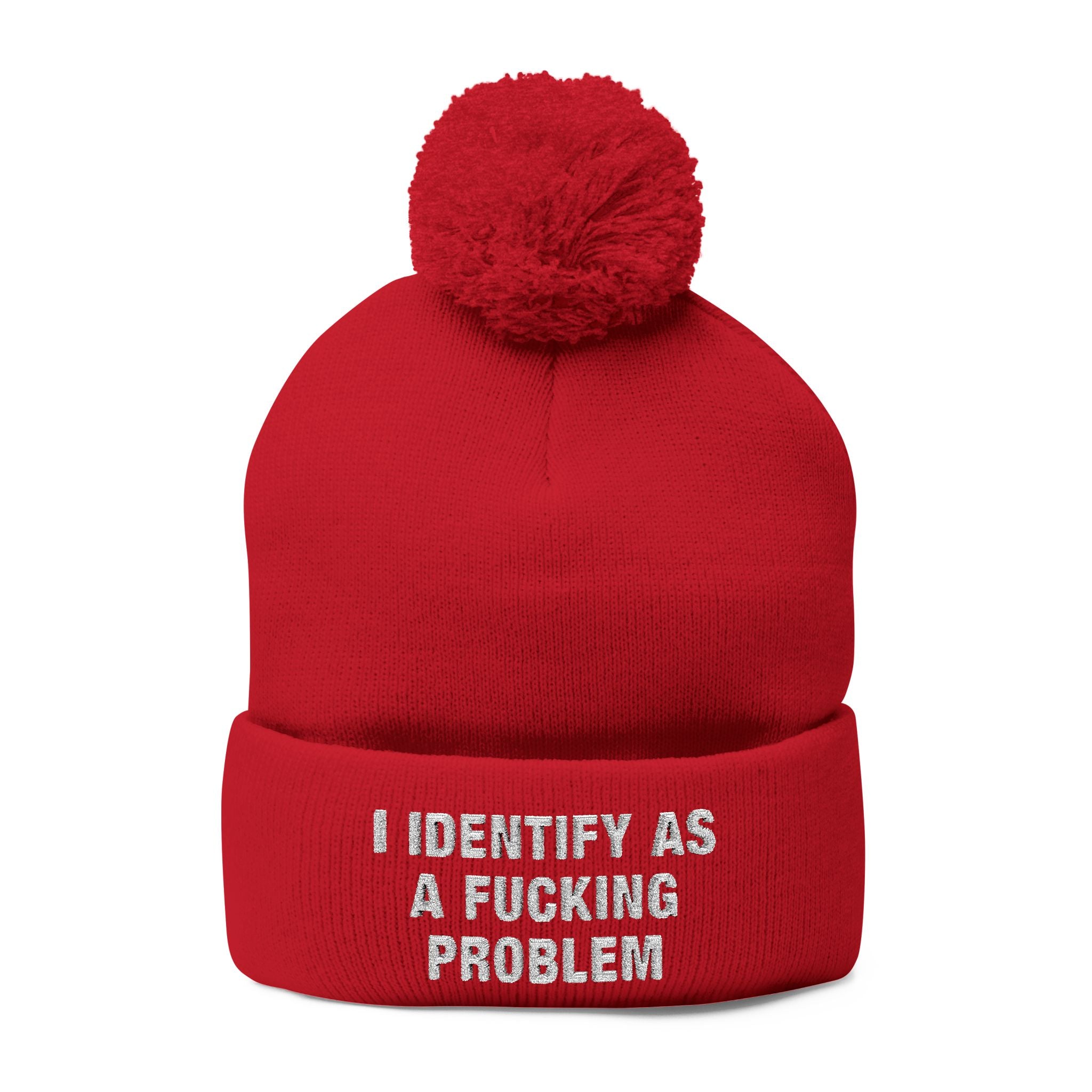 Problematic Identity Pom-Pom Knit Cap