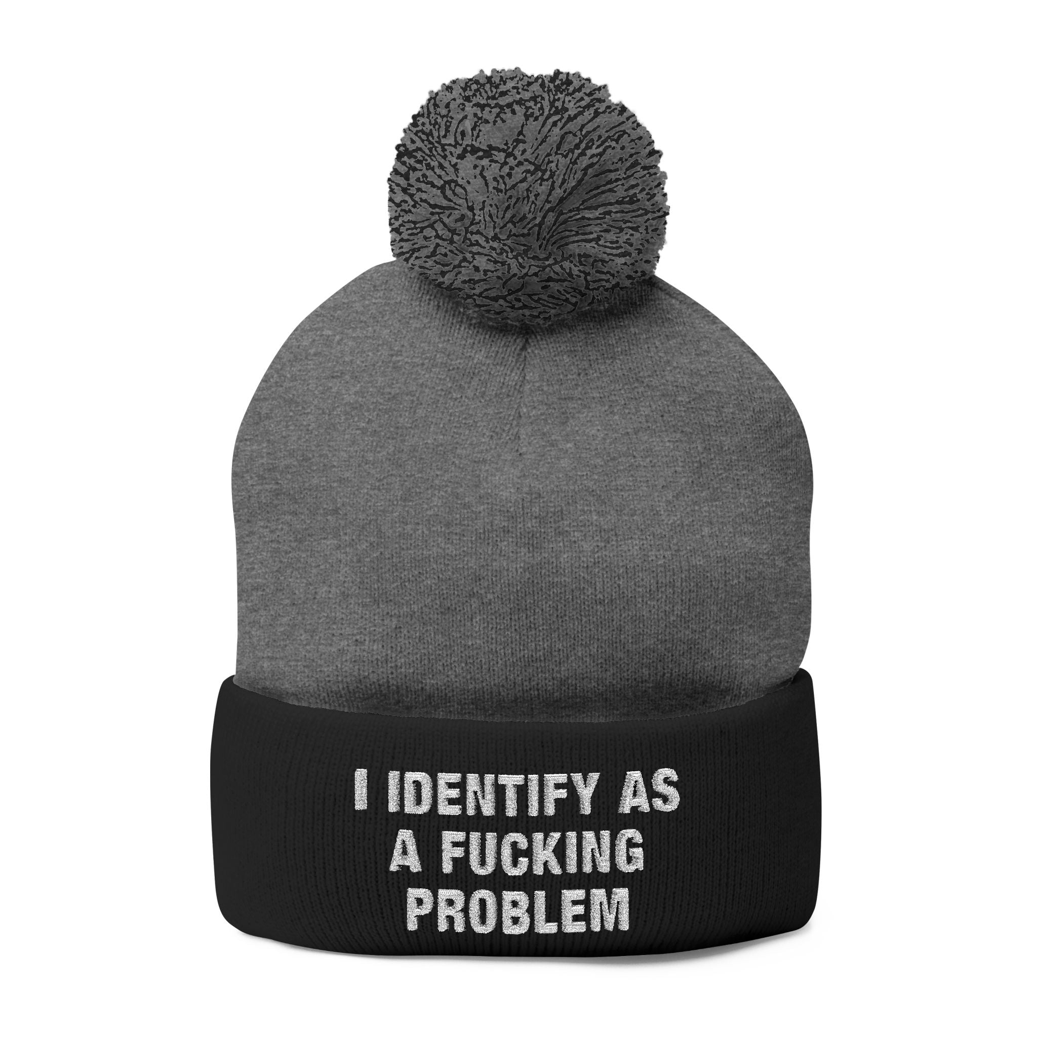 Problematic Identity Pom-Pom Knit Cap