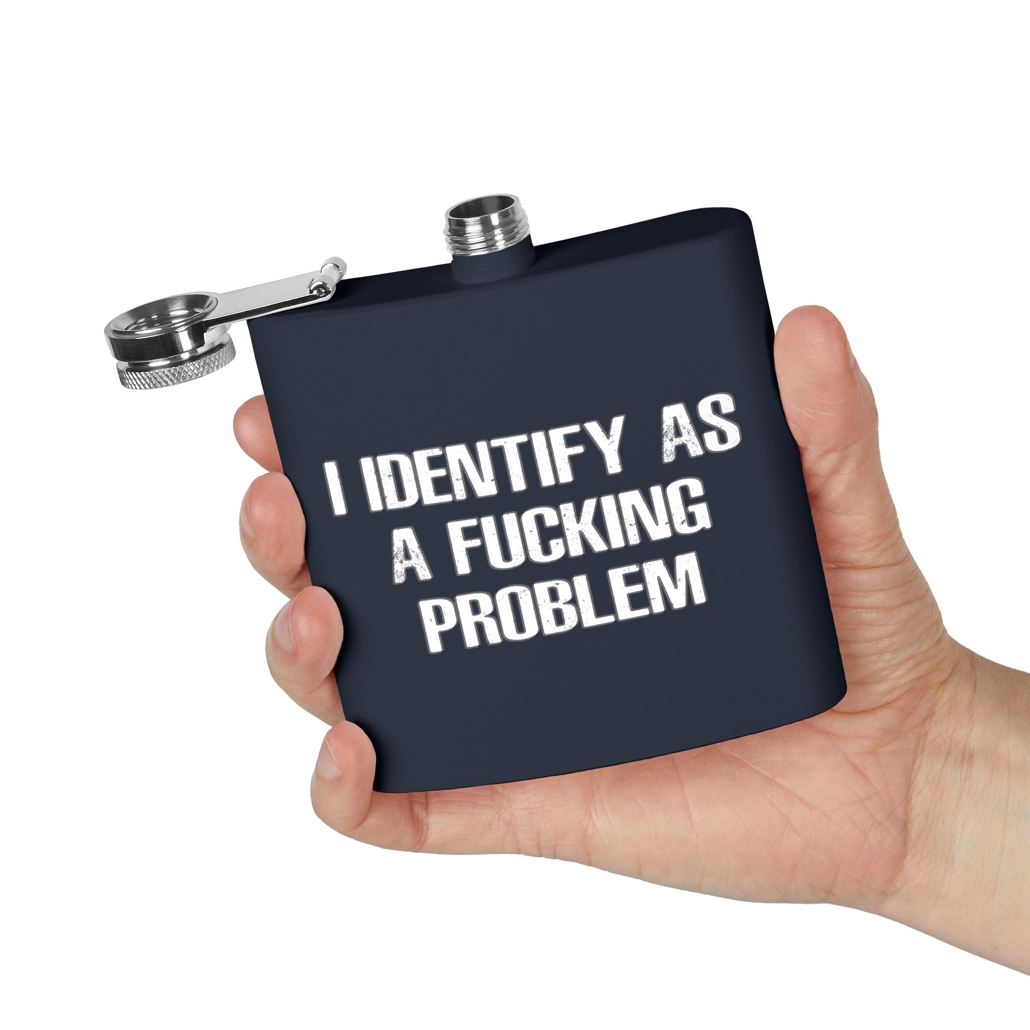 Problematic Identity Stainless Steel Flask, 6oz - 8 colors