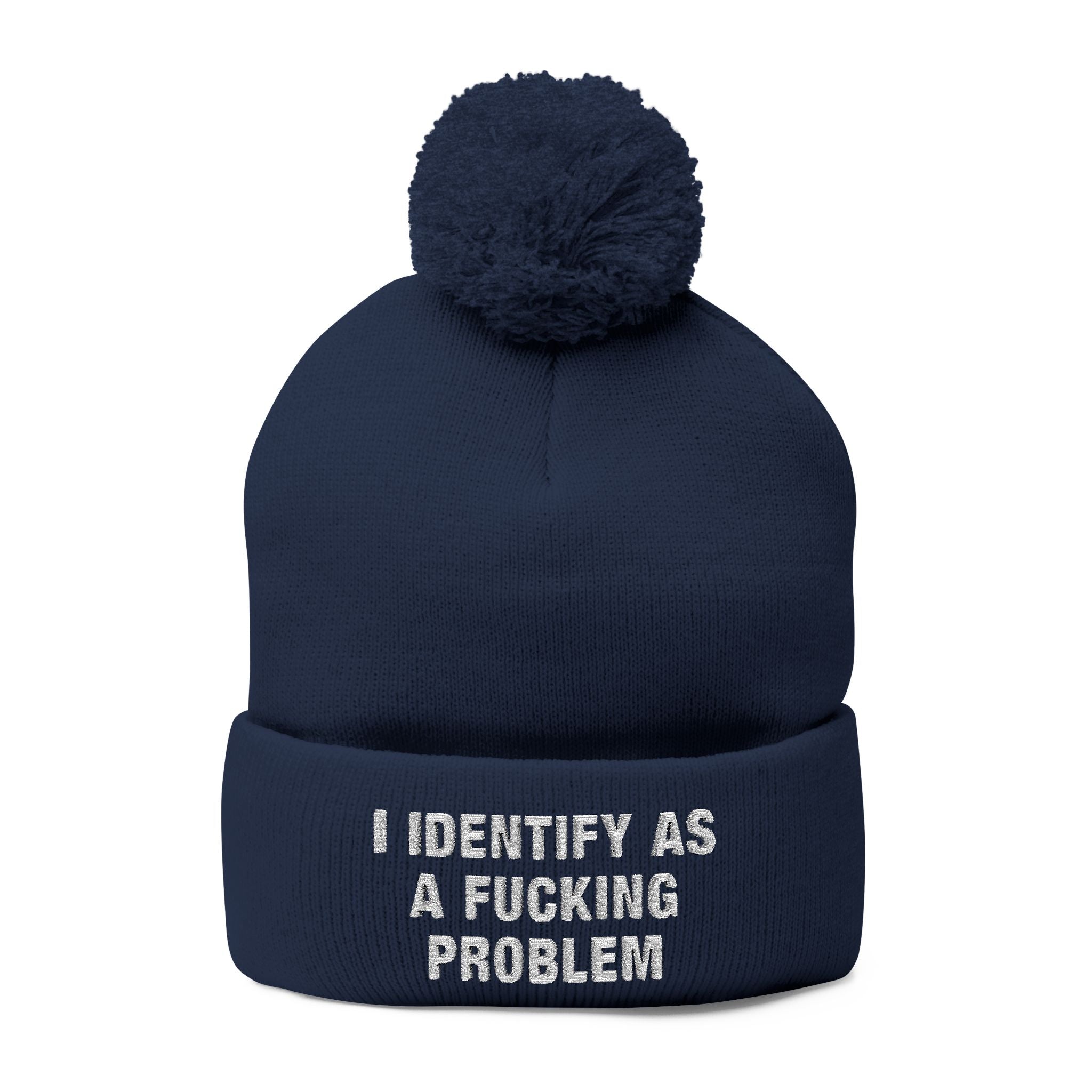Problematic Identity Pom-Pom Knit Cap