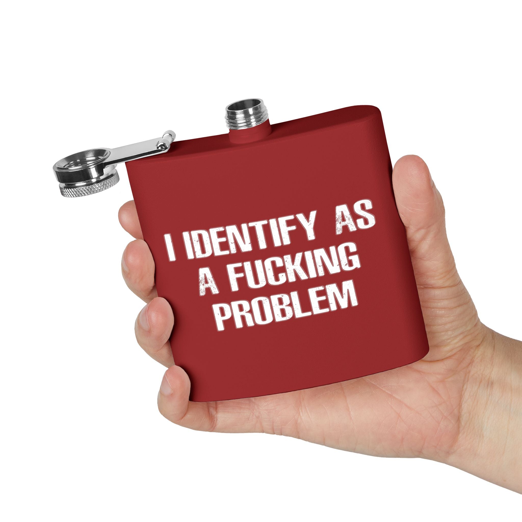 Problematic Identity Stainless Steel Flask, 6oz - 8 colors