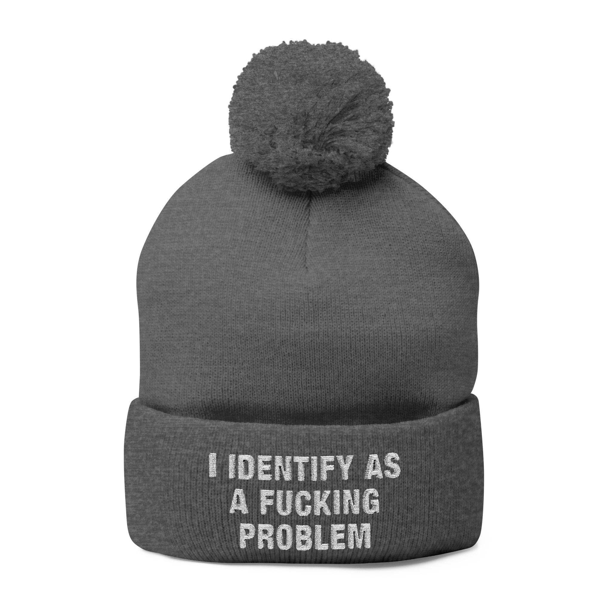 Problematic Identity Pom-Pom Knit Cap