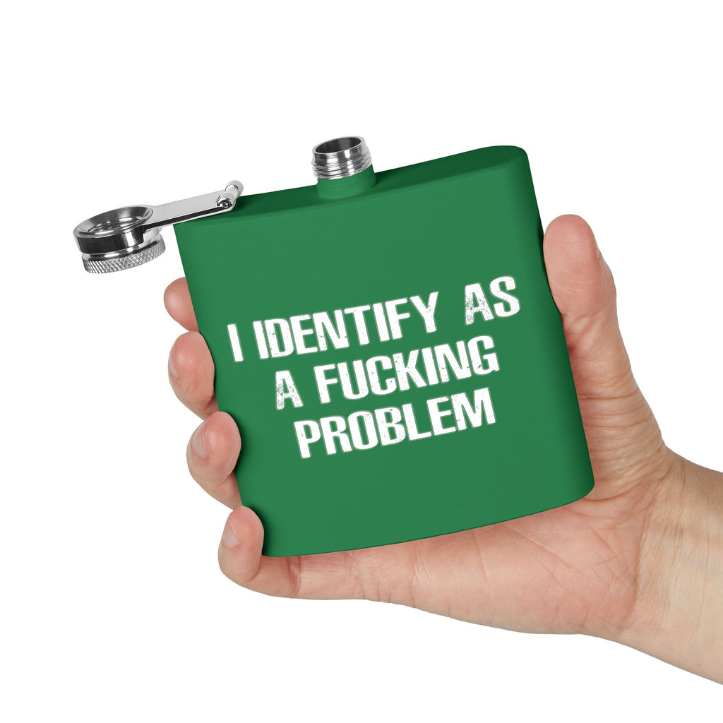 Problematic Identity Stainless Steel Flask, 6oz - 8 colors