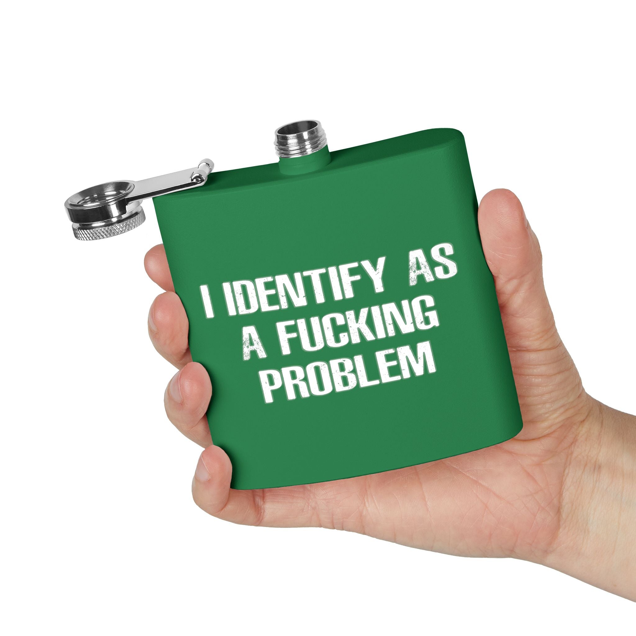 Problematic Identity Stainless Steel Flask, 6oz - 8 colors