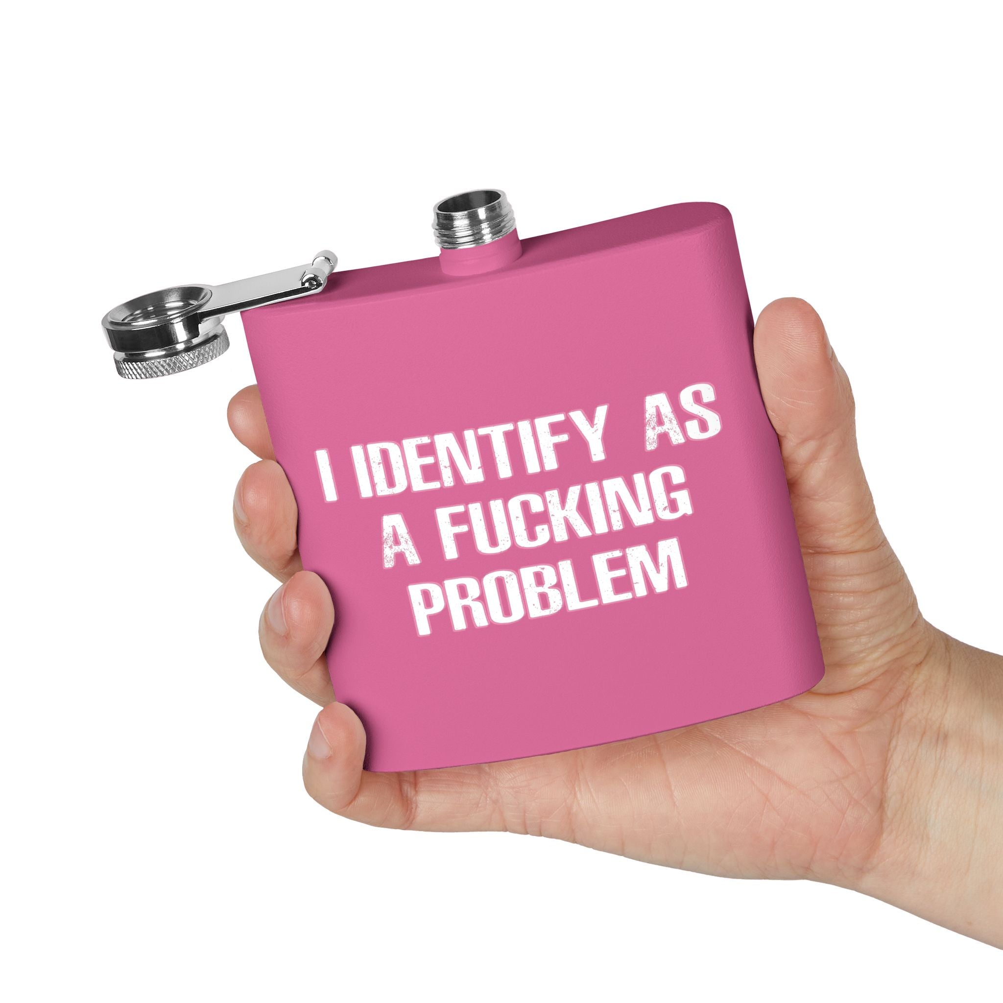 Problematic Identity Stainless Steel Flask, 6oz - 8 colors