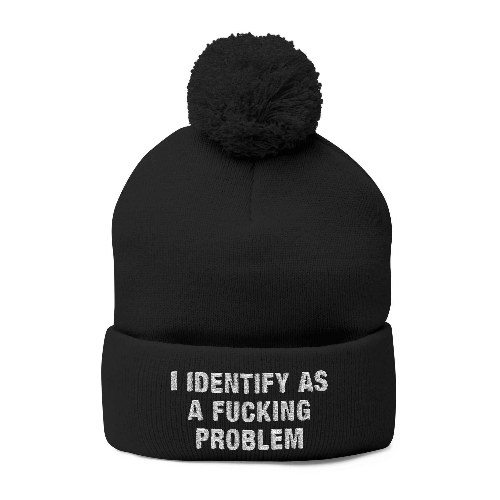 Problematic Identity Pom-Pom Knit Cap