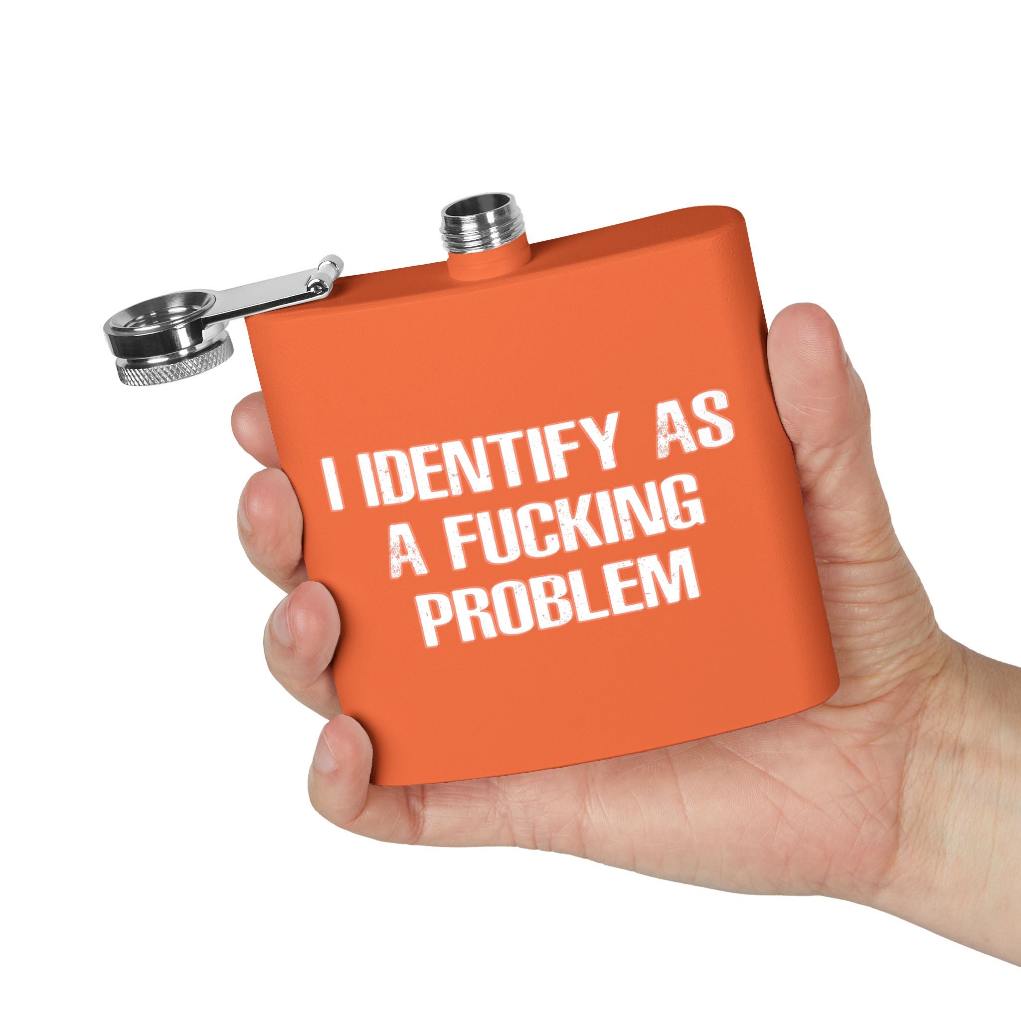 Problematic Identity Stainless Steel Flask, 6oz - 8 colors