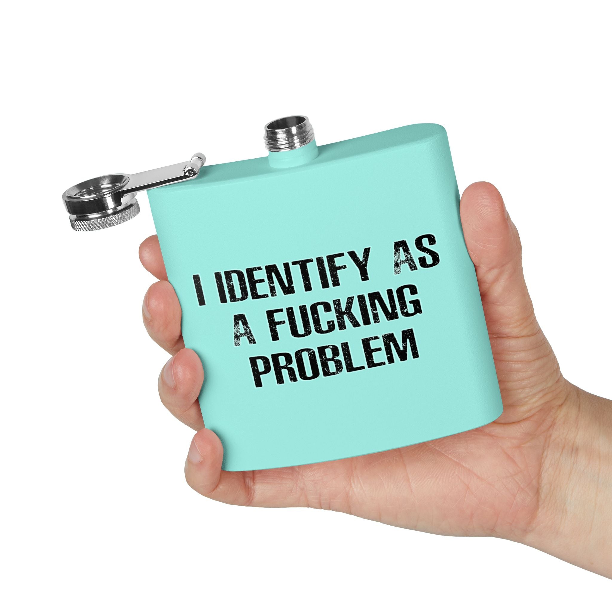 Problematic Identity Stainless Steel Flask, 6oz - 8 colors