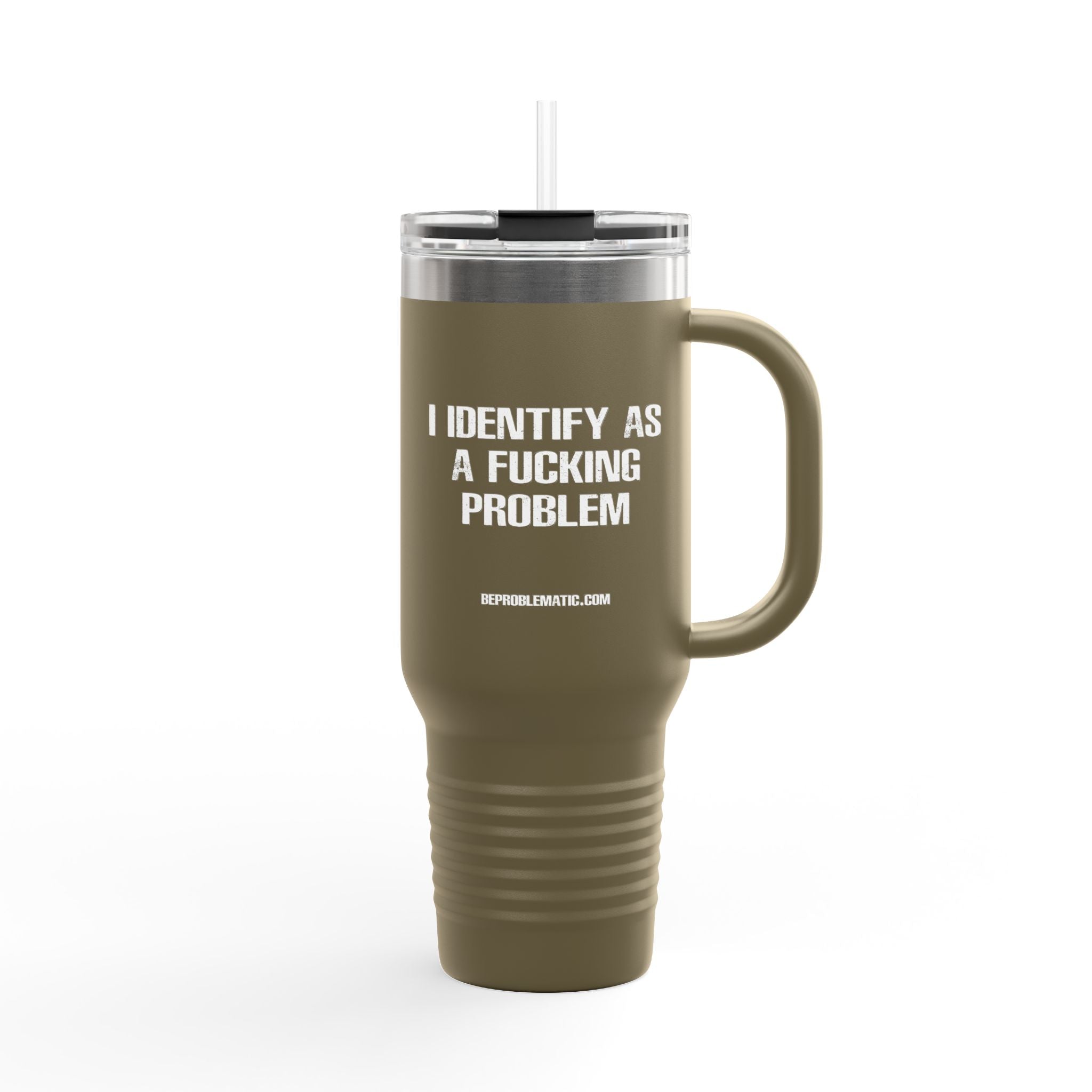 Problematic Identity - 40oz Travel Mug - 7 Colors