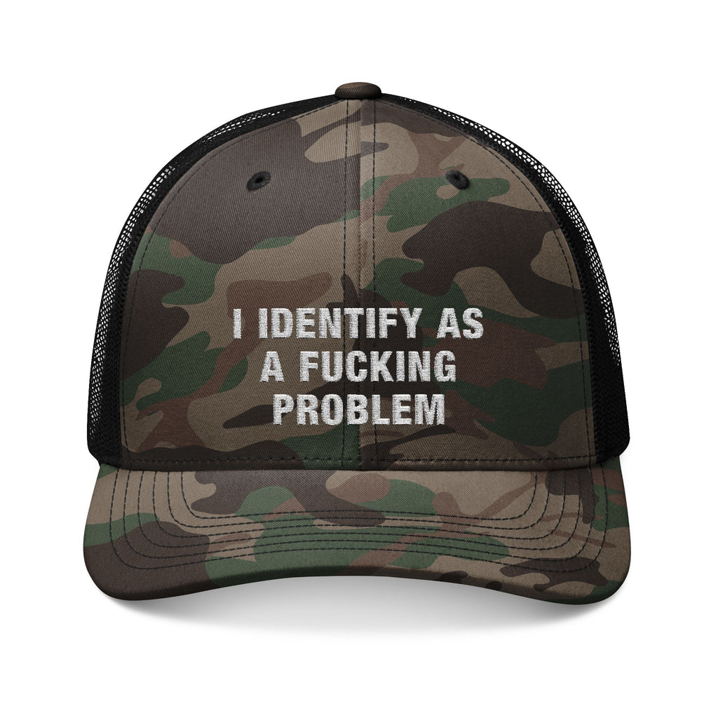 Problematic Identity Camouflage Trucker Hat