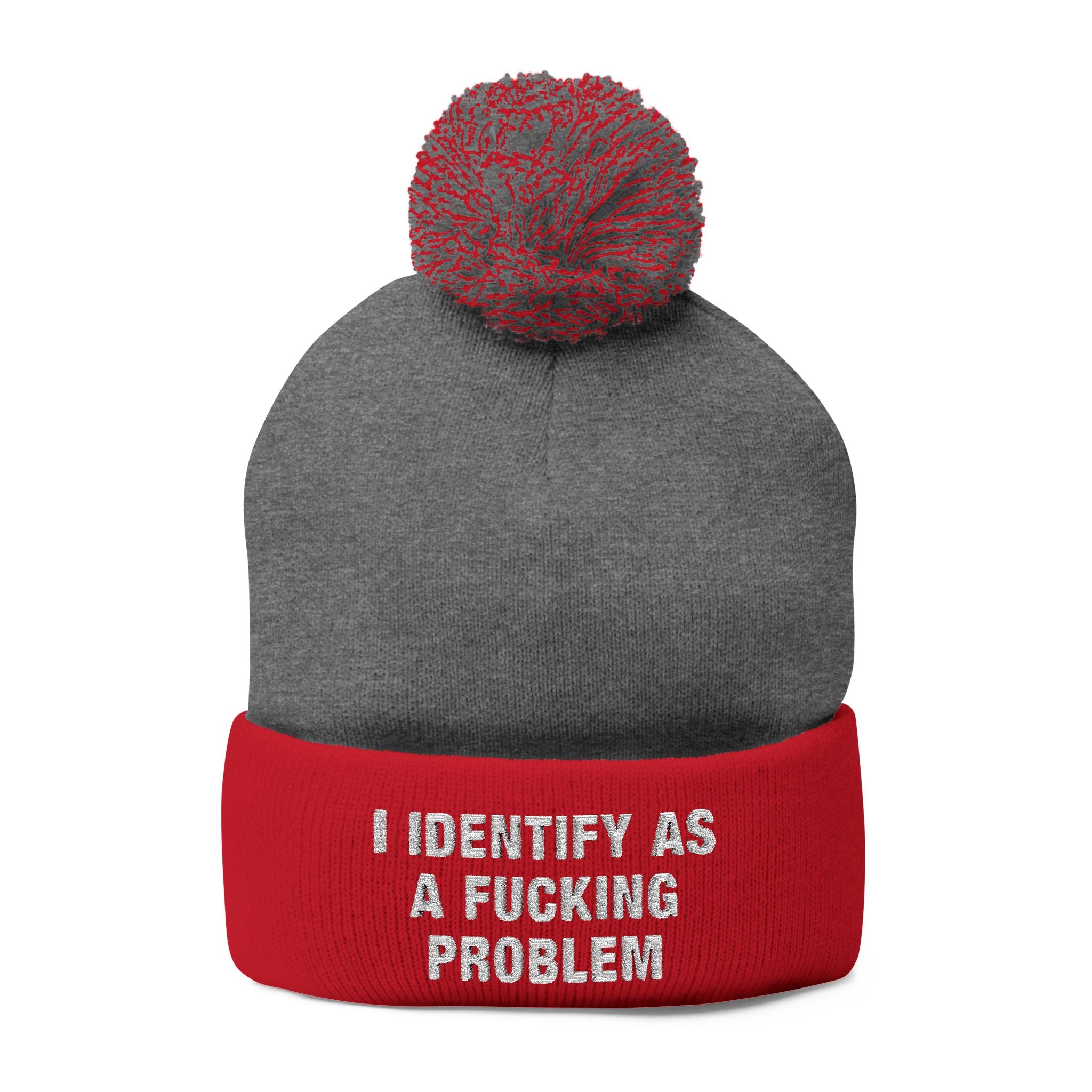 Problematic Identity Pom-Pom Knit Cap