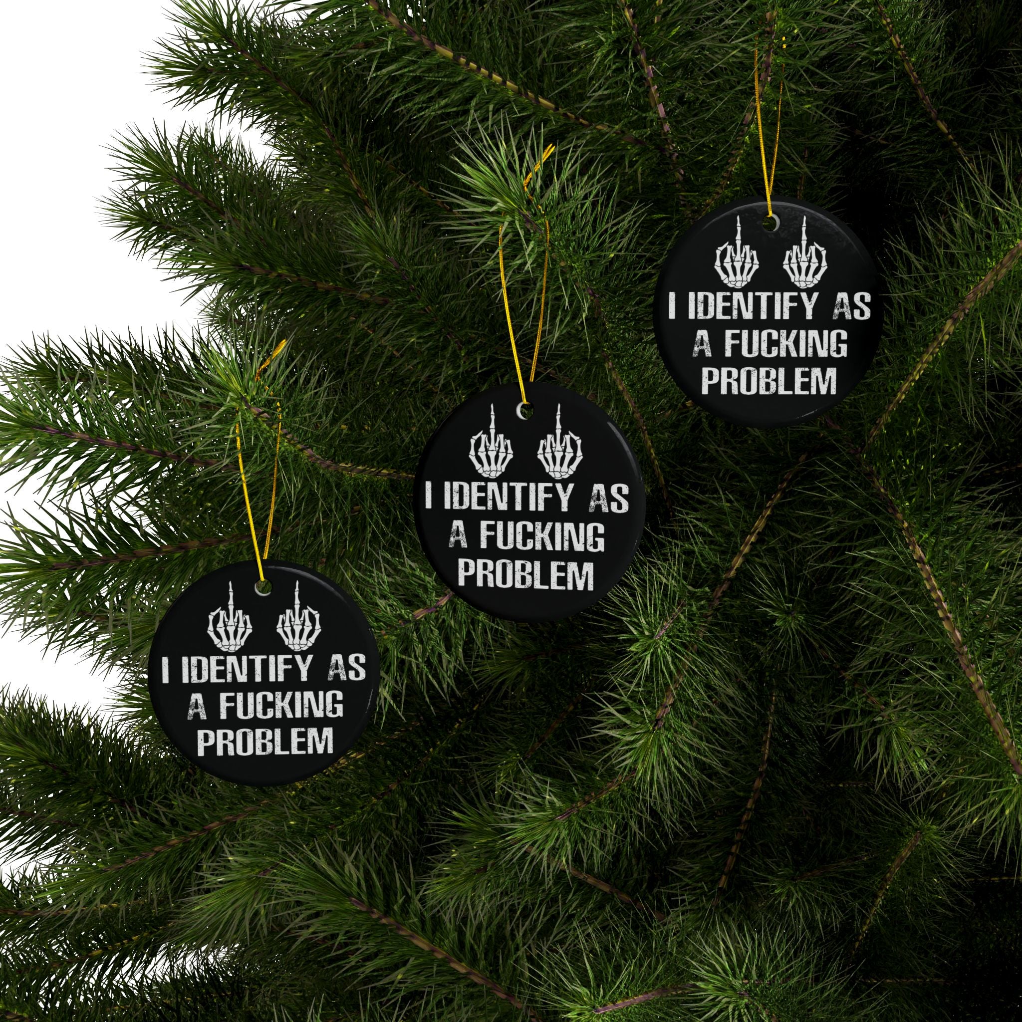 Problematic Identity Ornament - Black