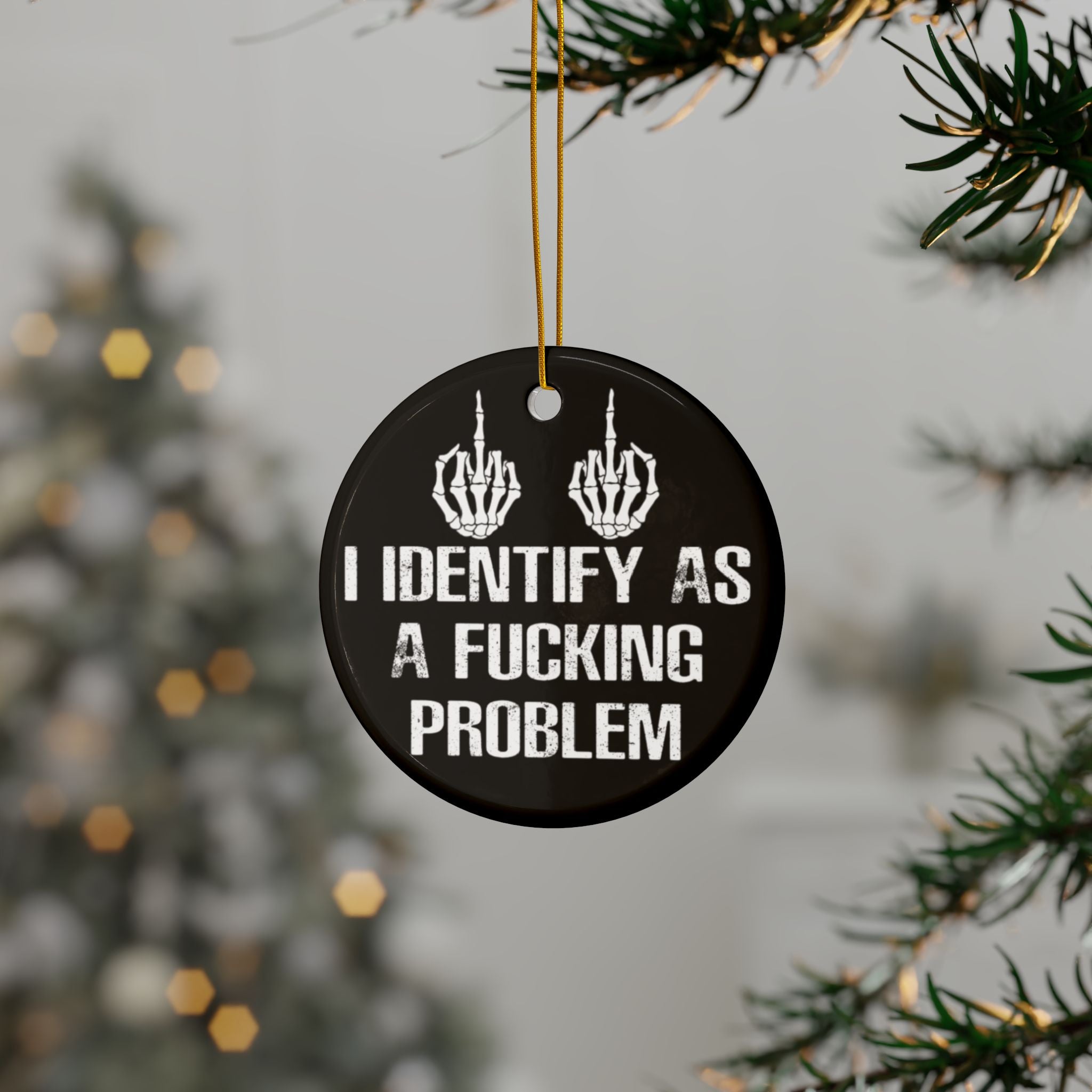 Problematic Identity Ornament - Black
