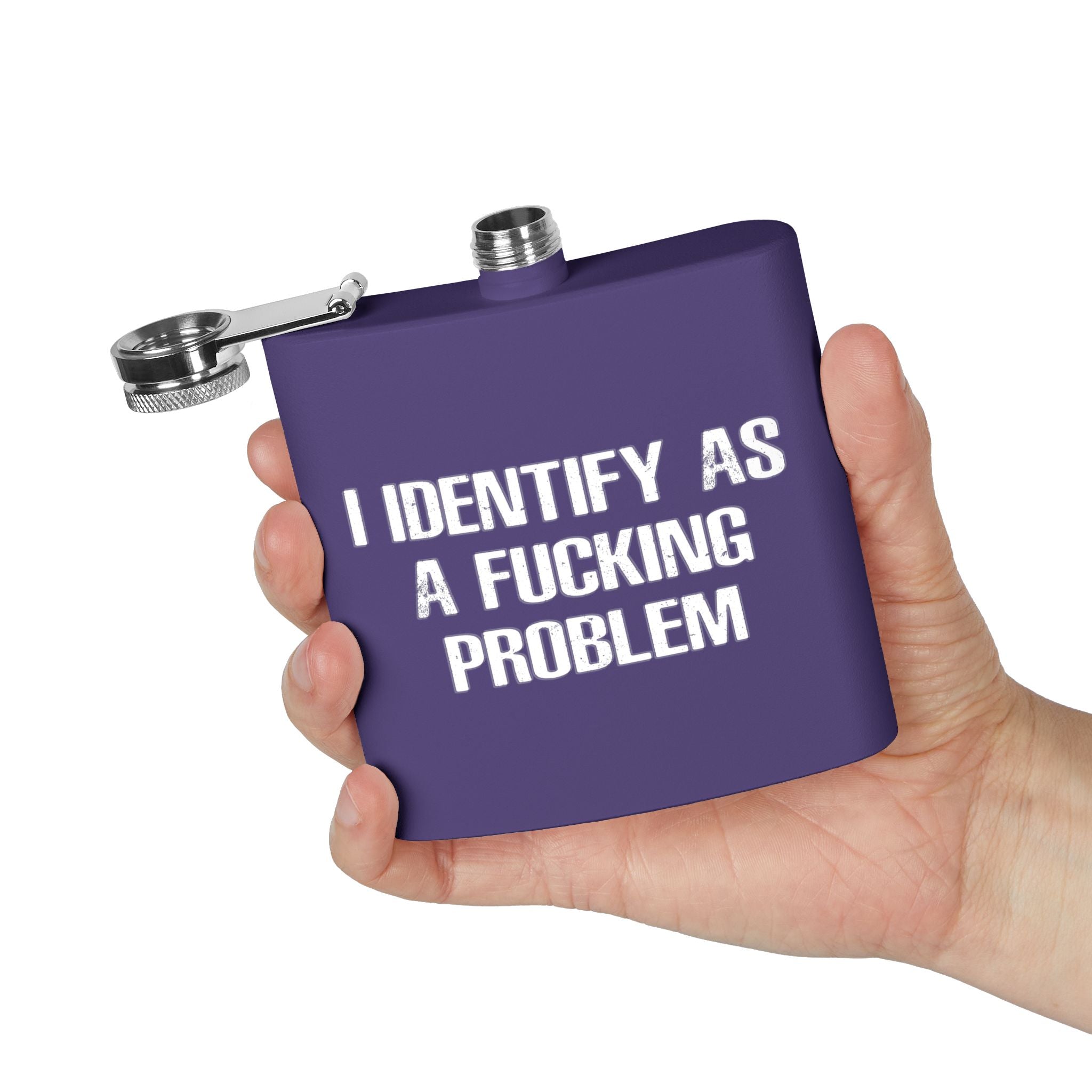 Problematic Identity Stainless Steel Flask, 6oz - 8 colors