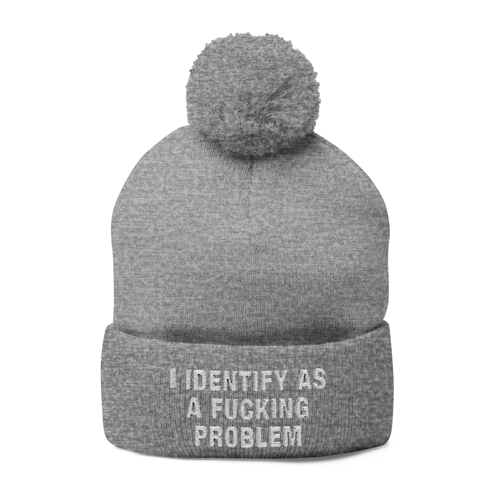 Problematic Identity Pom-Pom Knit Cap